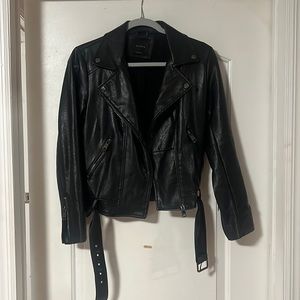 Black faux leather jacket